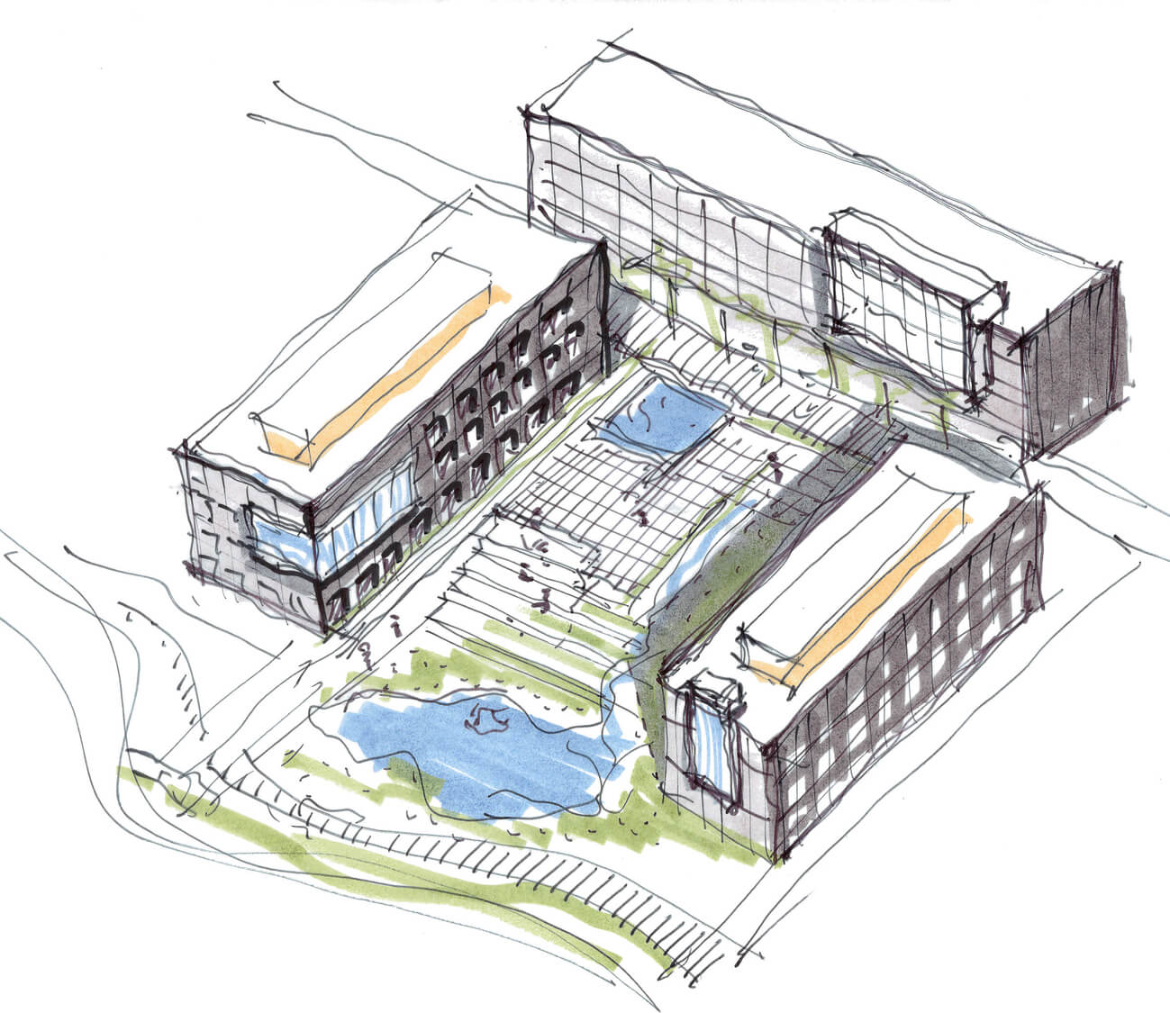 Central plaza sketch