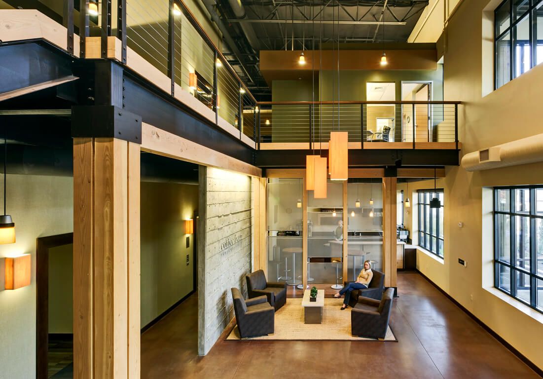 Industrial building lobby