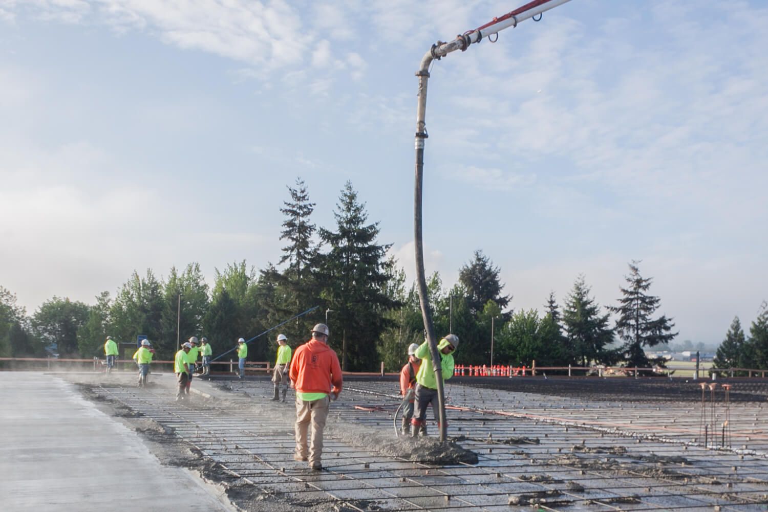 Concrete pour with contractor