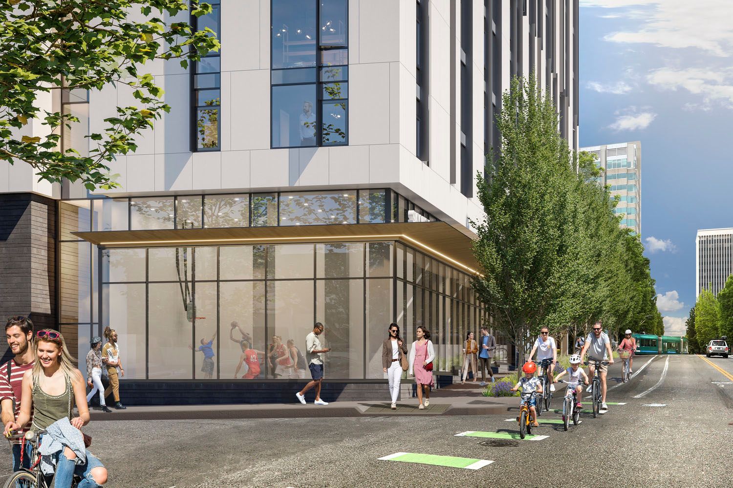 Skyview streetscape corner